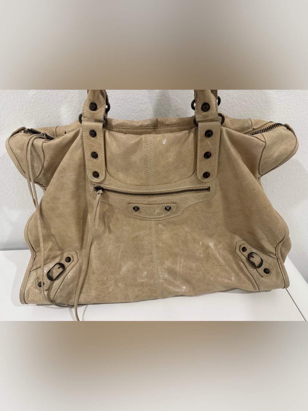 Balenciaga City Weekender Tote in Beige